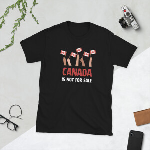"Canada Is Not for Sale" Unity T-Shirt – Diverse Hands Holding Canadian Flags